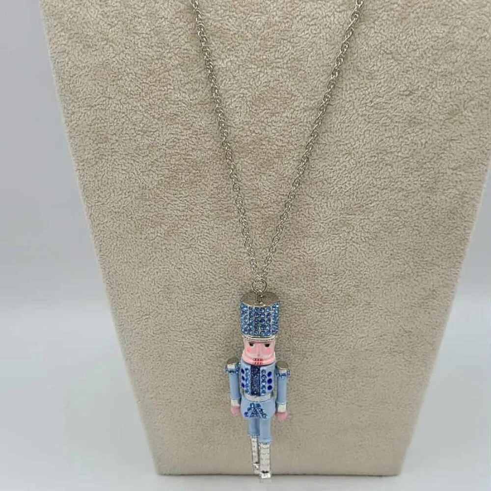 Betsey Johnson Blue Nutcracker Pendant NEW NWT